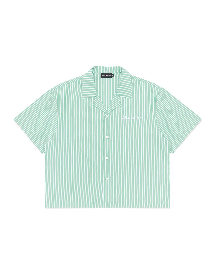 CROPPED OVERSHIRT - 
WHITE TURQUOISE