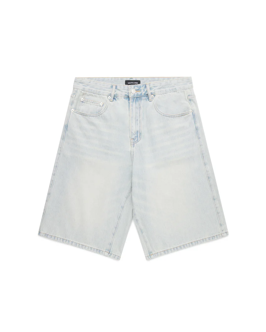 FADED DENIM SHORT - POWDERED BLUE