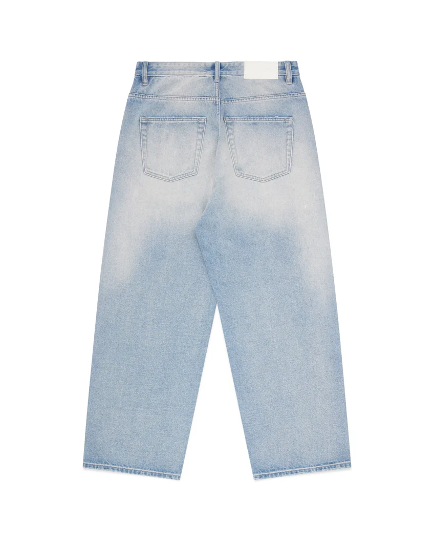 FADED DENIM JEAN - BLUE/OFFWHITE