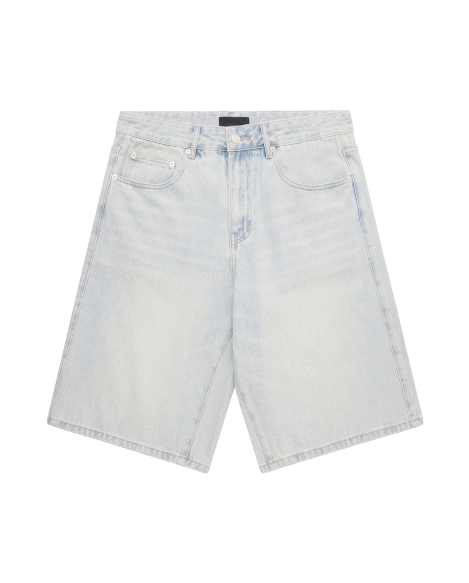 FADED DENIM SHORT - POWDERED BLUE
