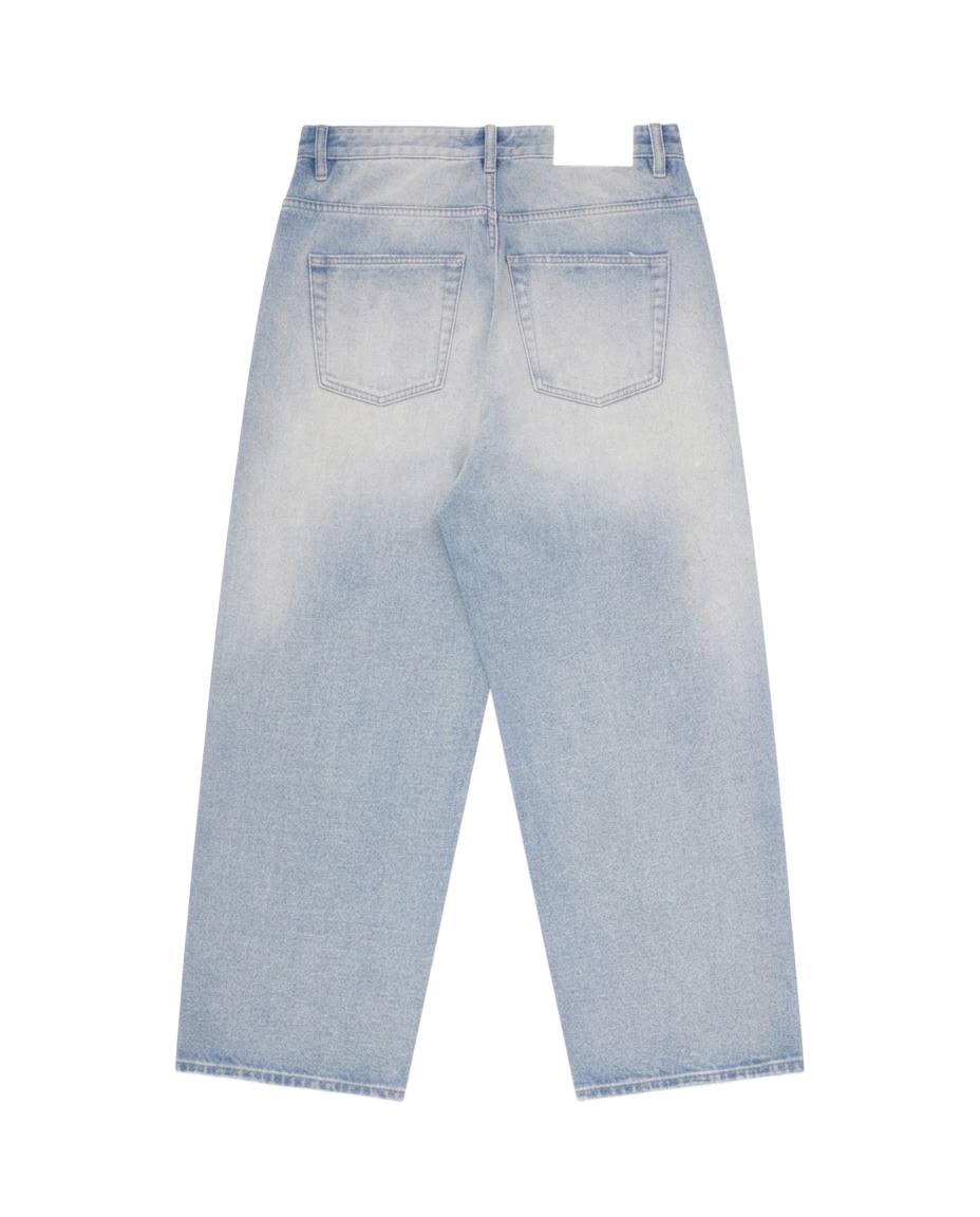 FADED DENIM PANT - POWDERED BLUE